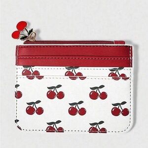 ROMWE Red and White Cherry Card Holder with Charm